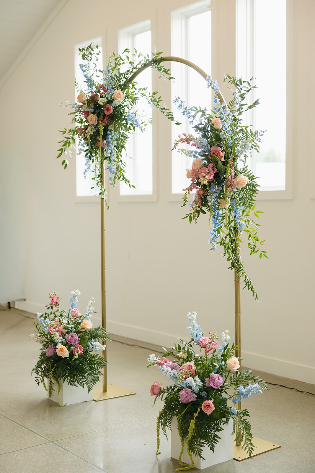 Wedding ceremony floral installation