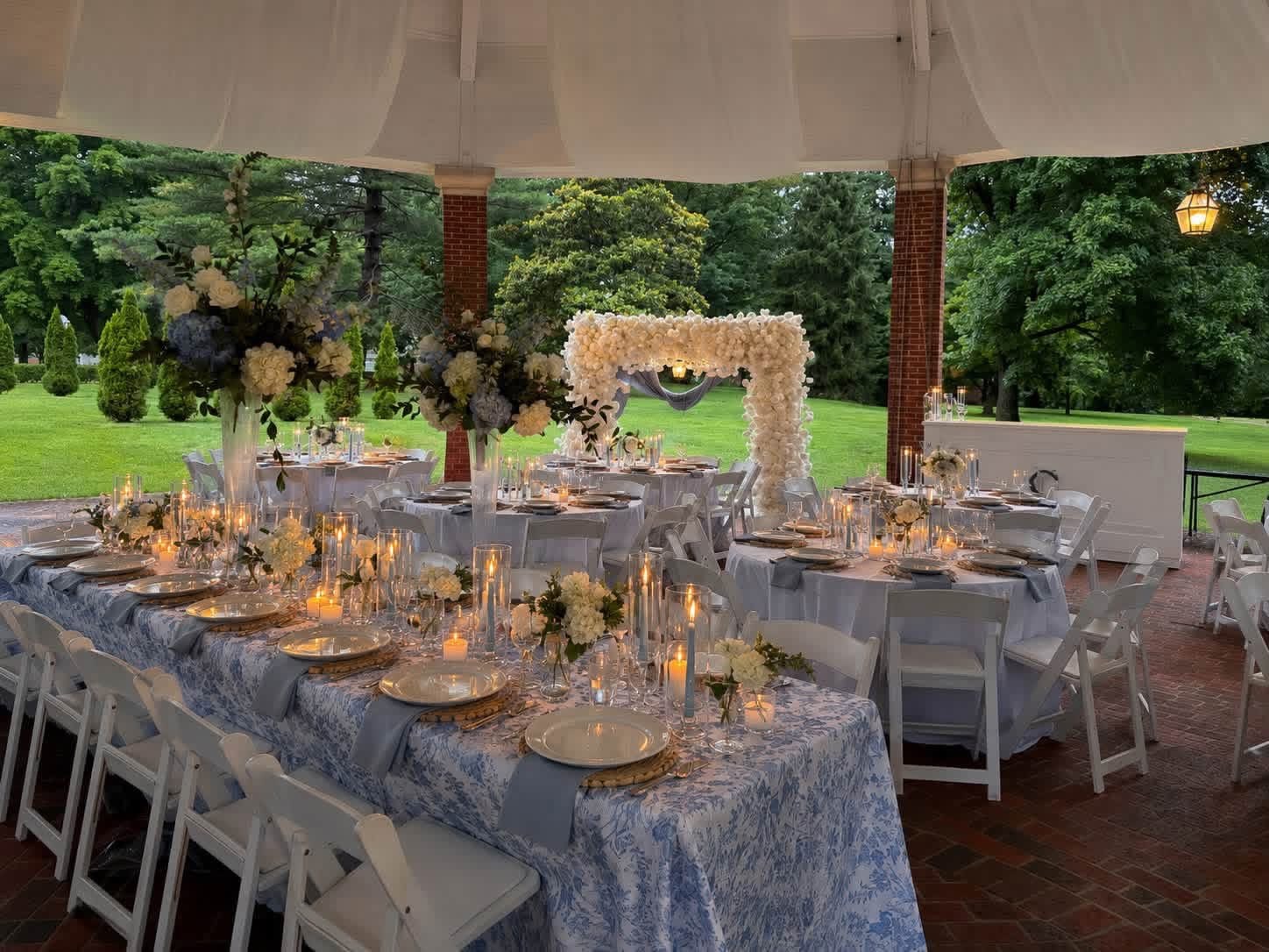Elegant candlelit wedding reception